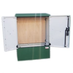 GRP Electric Enclosure, Kiosk, Cabinet, Meter Box, Housing, Green (W660, H910, D320)mm