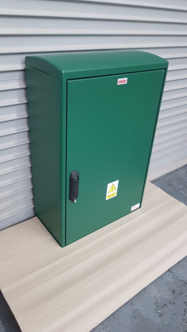 Free Standing GRP Electric Meter Box Green W605 x H930 x D320mm, GRP